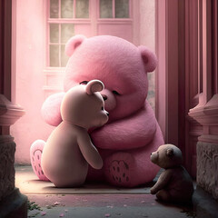 Faces of love are so various, cuddle, tender, love, togetherness, tenderness, whole feeling, peace, illustration, generative ai