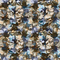 Camouflage wavy marble seamless pattern. Gradient blur for camo bohemian backdrop. Textured vintage wallpaper. 