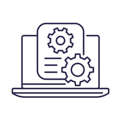 Obraz premium settings file line icon on white