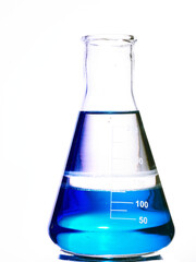 Glass flask with a chemical reagent.