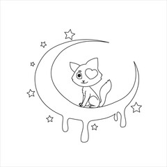 pastel goth coloring page cat