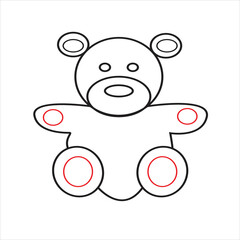 Coloring page. Coloring picture with panda bear. 