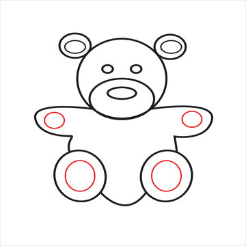 Coloring page. Coloring picture with panda bear. 