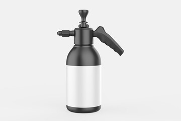 Industrial Spray Pump Bottle Mockup Isolated On White Background.3d illustration