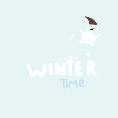 Winter time calligraphic inscription. Creative winter concept.