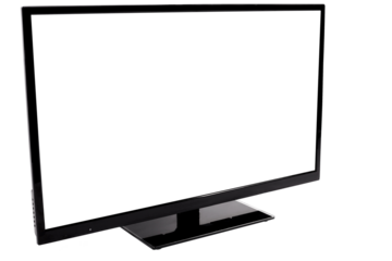 Flat screen TV perspective view with transparent background  andr srceen (png image)