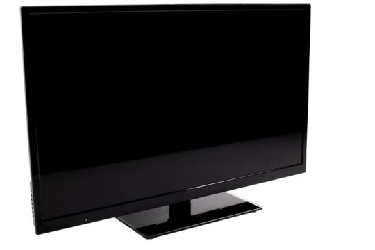 Flat screen TV perspective view with transparent background (png image)