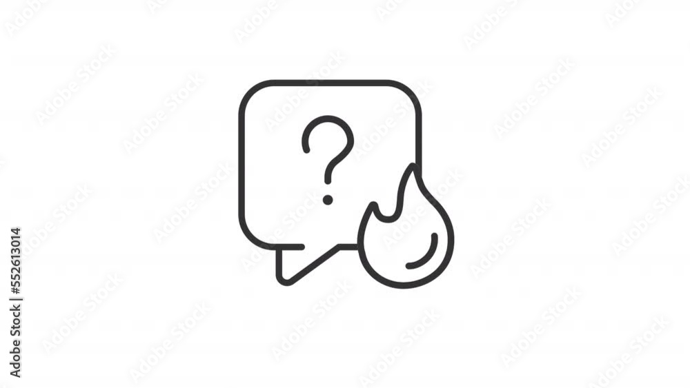 Aufkleber animated hot question linear icon. urgent problem solving. persistent request in speech balloon. sea