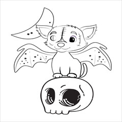 pastel goth cat coloring page