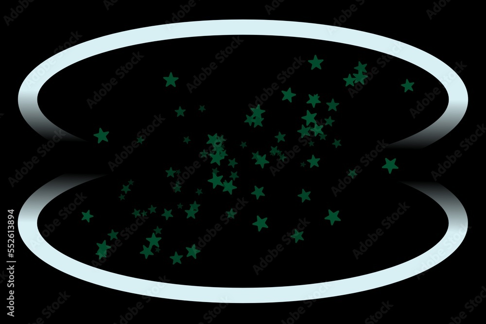 Poster abstract mirror road 3d rendering. mirror frame 3d rendering with stars. mirror frame with a mouth.