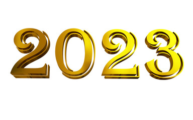 golden new year 2023 3d render design