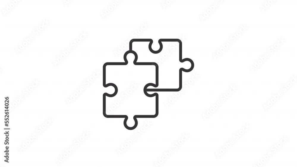 Poster animated unsolved puzzle linear icon. brainstorming. solving impossible riddle. open problems. seaml