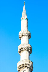 Tall old tower in downtown Istanbul 