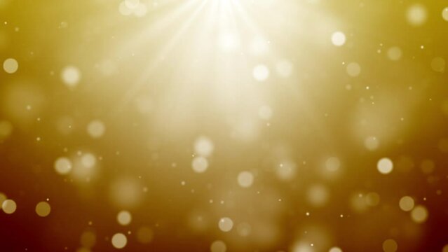 falling yellow light gold particles background video