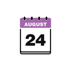 August Calendar Icon Vector Template