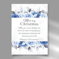 vector merry christmas realistic background with floral and ornaments