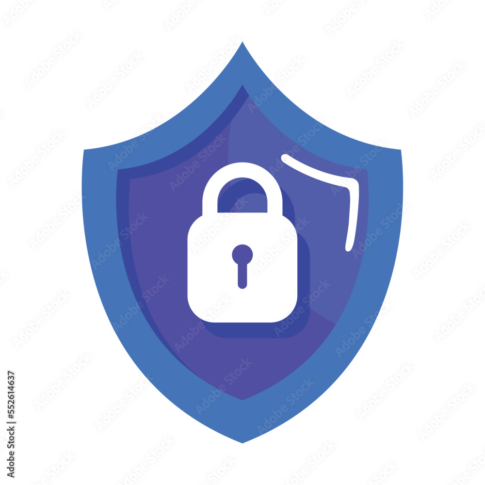 Poster secure padlock in shield