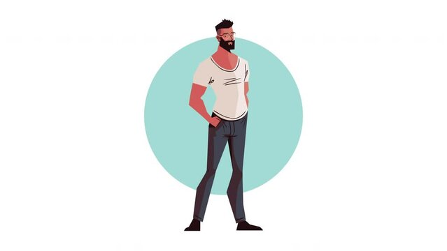 bearded man modeling character animation