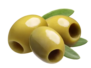 Wandaufkleber Green pitted olives isolated png © maxsol7