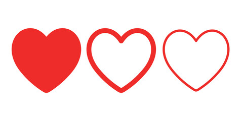 red heart, Collection of heart illustrations, Love symbol icon set, love symbol vector.