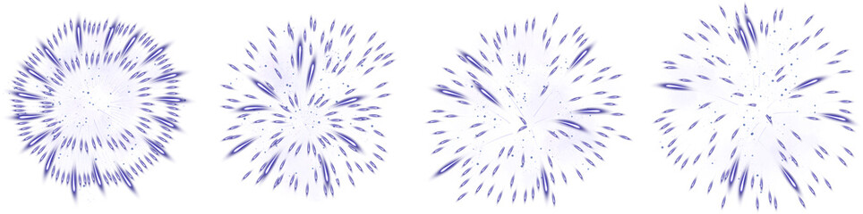 Set Of Realistic Glowing Violet Fireworks Brightly Shining Illustration Design