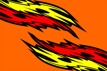 design vector background racing with a unique line pattern with a blend of red, yellow and black