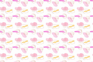 pattern seamless with pink circles and golden lines. Geometric seamless pattern. hand drawn. pattern for the background of textiles, key chains, napkins