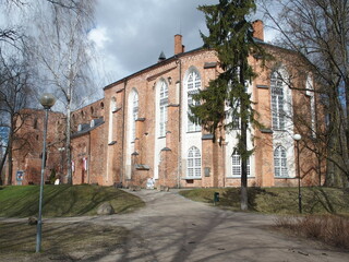 Fototapeta na wymiar Partial ruins of the famous Tartu Cathedral, Estonia