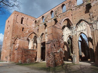 Partial ruins of the famous Tartu Cathedral, Estonia