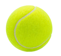 Green tennis ball isolated on white background.clipping path