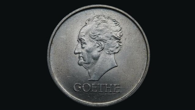 Goethe, portrait on an old silver coin, Germany 1932, Reichsmark obverse profile coinage culture