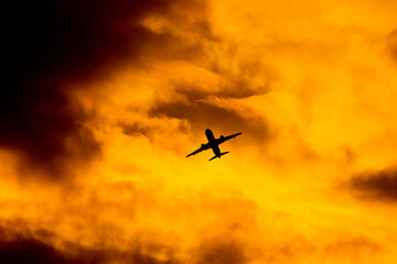 Aircraft Passenger take off  shot at sunset time