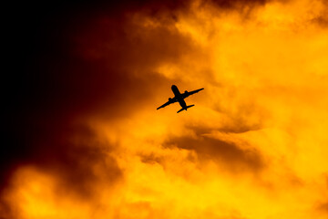 Aircraft Passenger take off  shot at sunset time