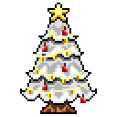 Pixel Christmas Tree with decorations 3