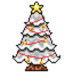 Pixel Christmas Tree with decorations 4