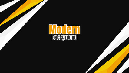 Abstract yellow white overlap on black design modern background vector