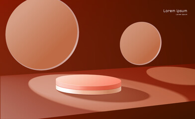 Round podium for product presentation.in 3d creative composition.
