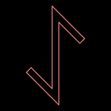 Neon eywas rune yew strength egis symbol red color vector illustration image flat style