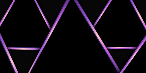 Geometric photography, lines of vibrant neon purple on black background.