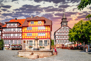 Obraz premium Historische Altstadt, Bad Sooden Allendorf, Hessen, Deutschland 