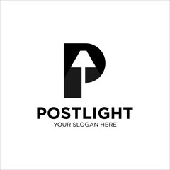 P Letter With light logo - Concept - Lamp concept vector