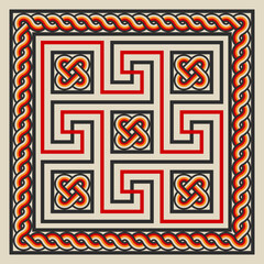 Ancient Roman Square Pattern Design