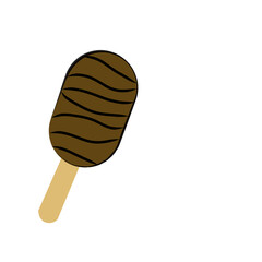 Chocolate ice cream isolated on white