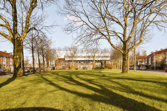 Panorama view of brick houses