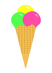 Cornet de glace aux trois parfums