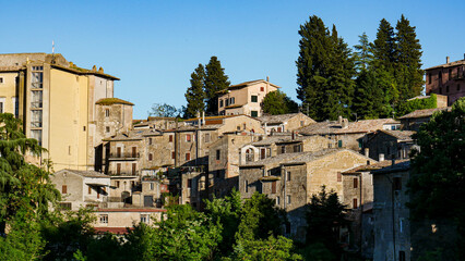 Fototapeta na wymiar view of a little village in Italy, Tuscany, with a lot of small old house