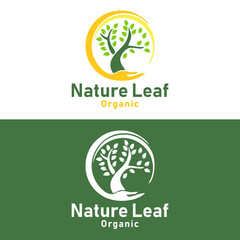 Nature Leaf organic Logo Design with leaf Element