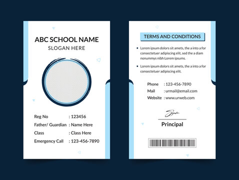 School And College Student Id Card Template Design