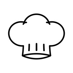 Chef hat flat icon. Pictogram for web. Line stroke. Isolated on white background.