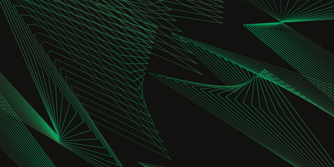 Green light on black background with the gradient is the Surface with templates metal texture soft lines tech gradient abstract diagonal background.